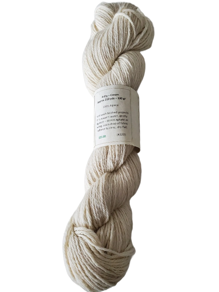 Luxurious Cream Alpaca Yarn 4-Ply SKU 320 Soft & Dreamy Fiber for Your Next Project