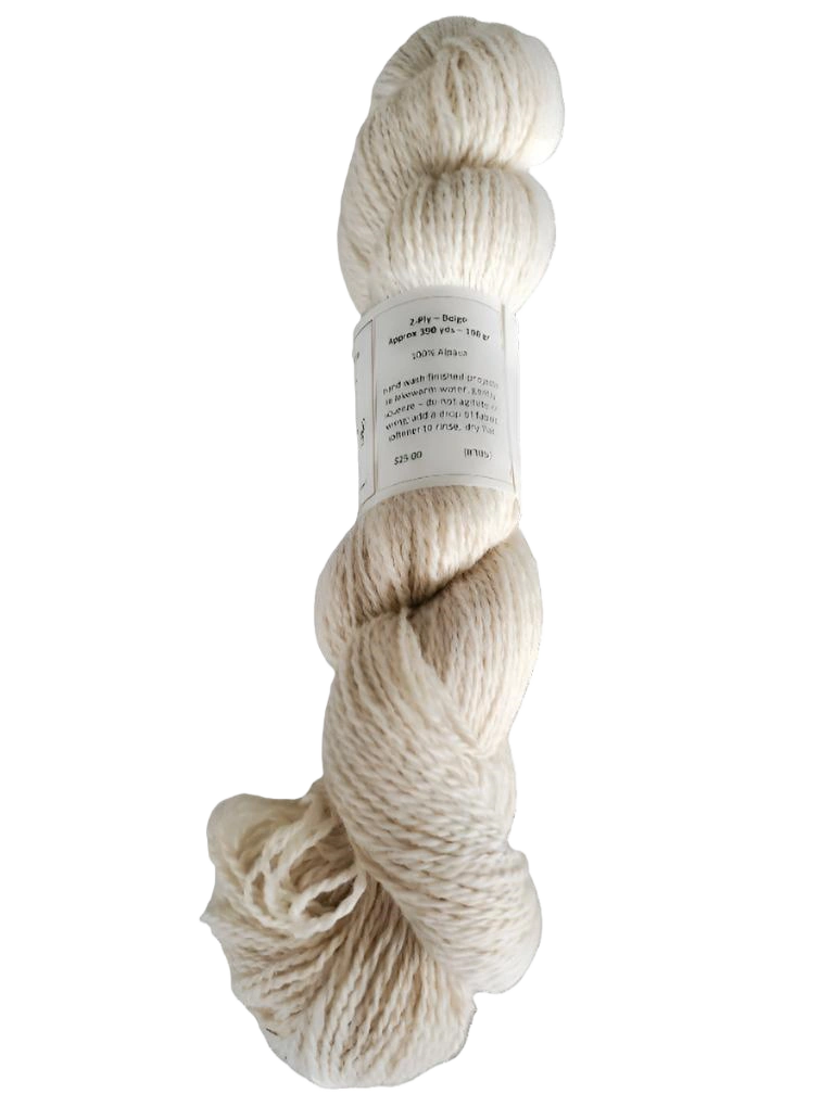 Luxurious Beige Alpaca Yarn Two-Ply Cozy Knit Dream SKU 305